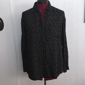 Beach Lunch Lounge Black & White Blouse Sz M